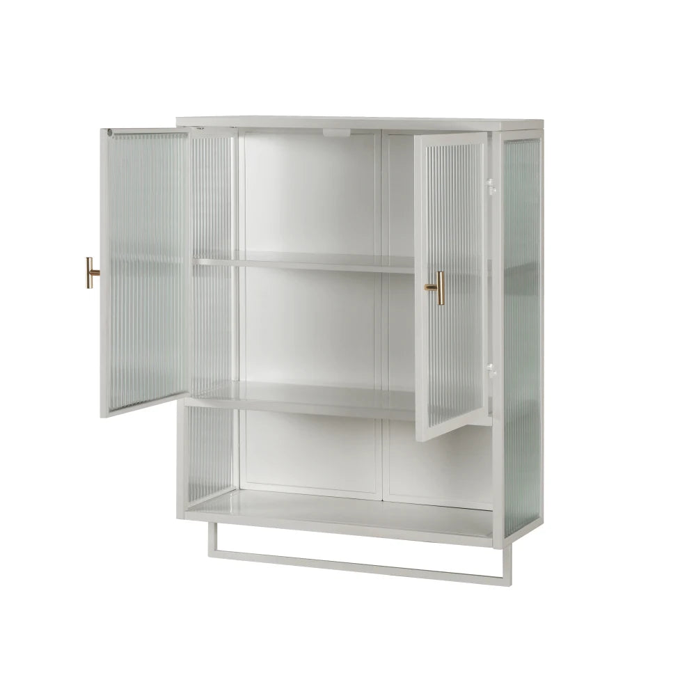 23.62" Modern Two-door Wall Cabinet with Glass Doors,