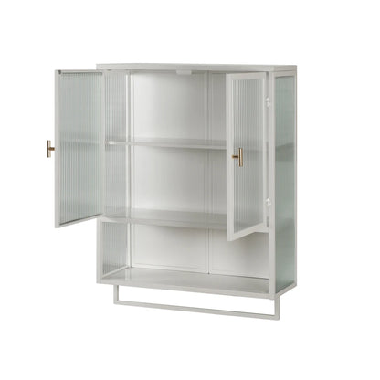 23.62" Modern Two-door Wall Cabinet with Glass Doors,