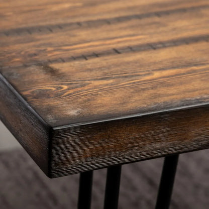 6Piece Dining Set Hairpin with 4 Cross back Chairs and Bench Rich Black