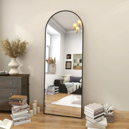 Arch Floor Mirror, Full Length Mirror Wall Mirror Hanging or Leaning Arched-Top Full Body Mirror with Stand for Bedroom