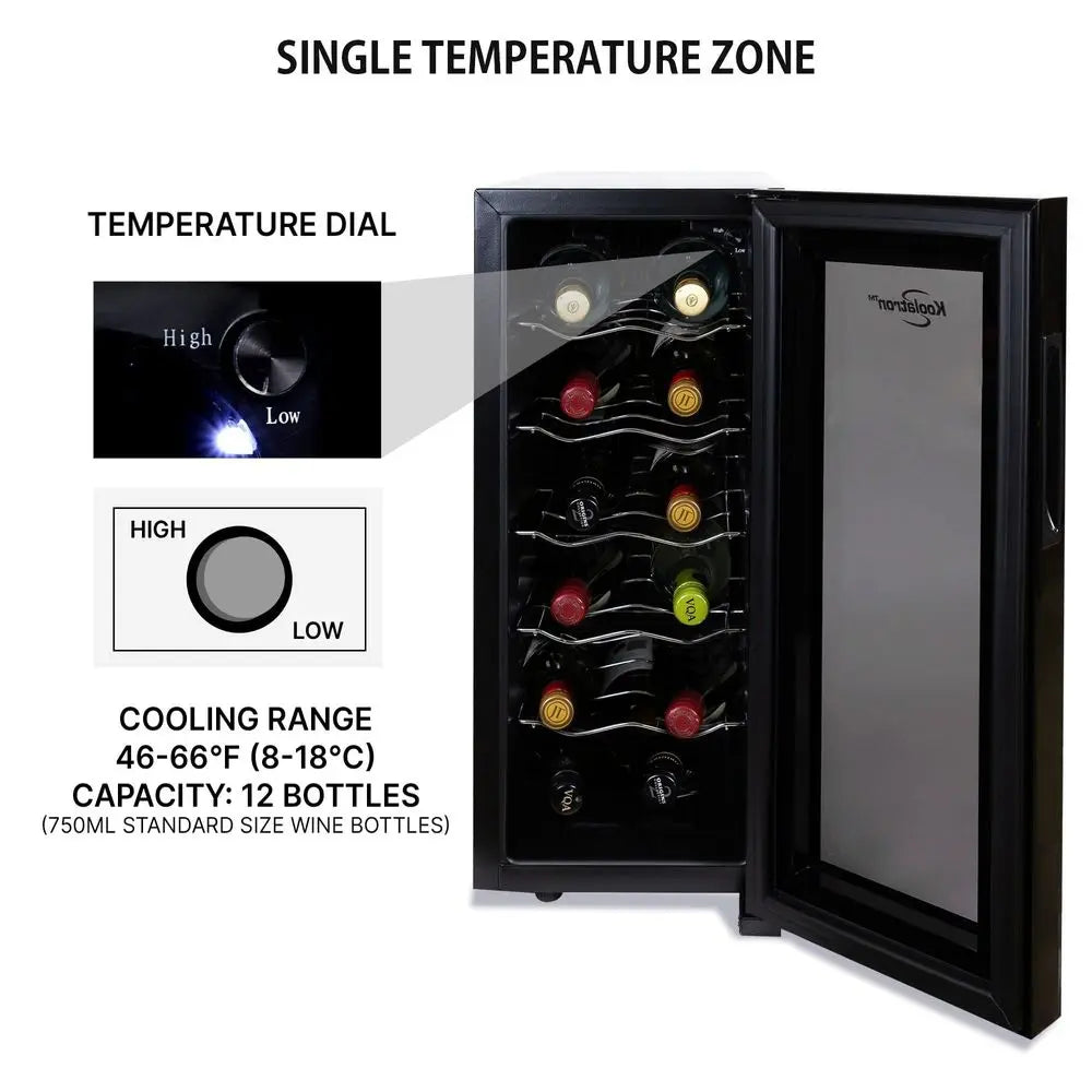 Wine Fridge Freestanding Wine Cooler with Glass Door, Beverage Can Refrigerator
