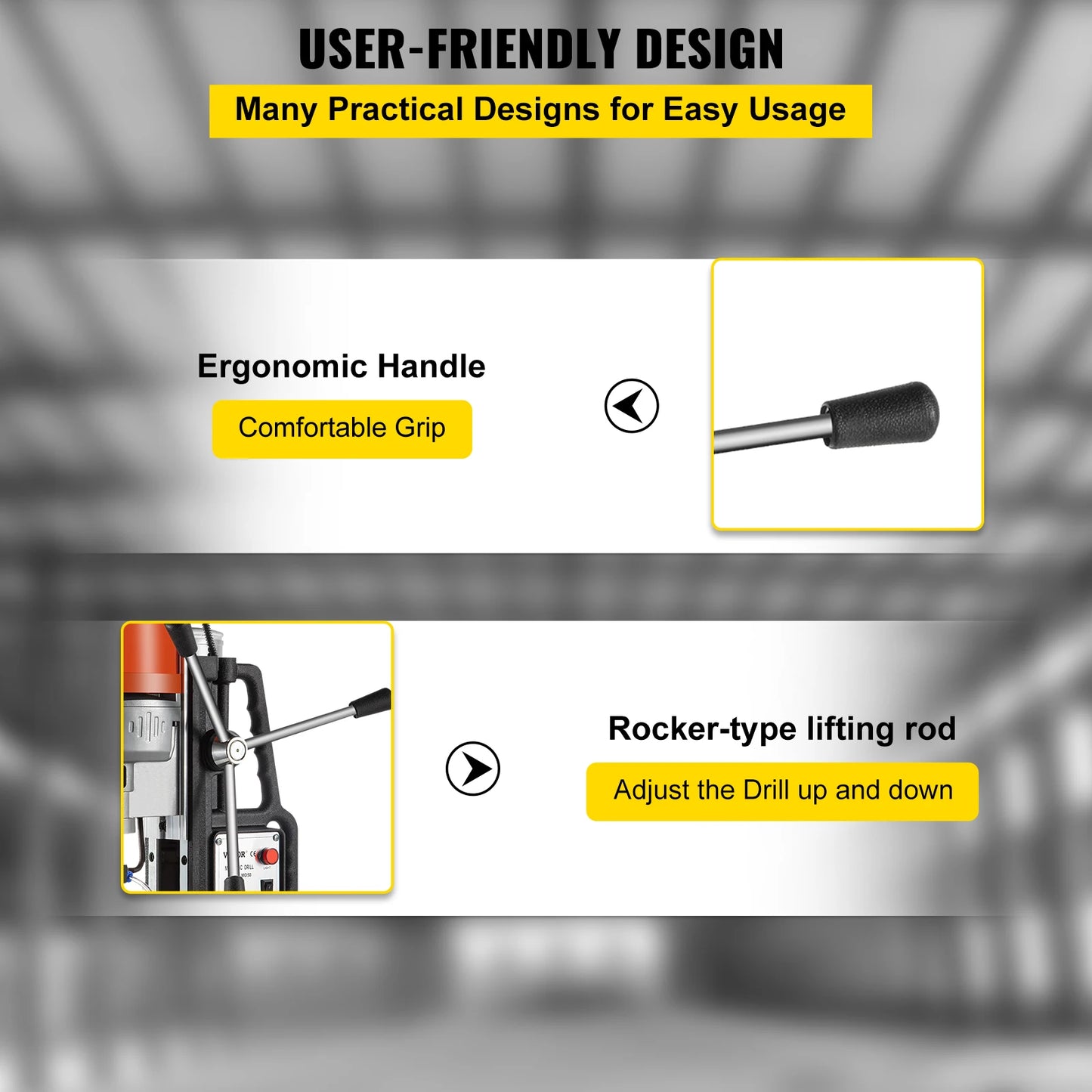 Magnetic Drill Press Kit 1680W Electric Bench Drilling Machine 2900LBS Magnet with HSS Annular Cutter Bits