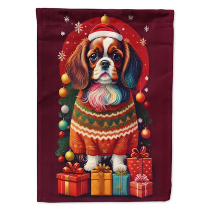 English Toy Spaniel Holiday Christmas House Flag Large Porch Sleeve Pole e