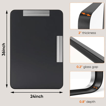 Matte Metal Framed Bathroom Mirror for Wall,Vanity Rectangle Rounded Corner Tempered Glass Mirror,Clear Reflection,Modern