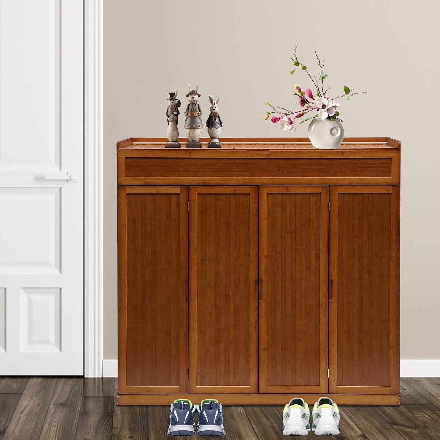 Bamboo Shoe Storage Cabinet – Large Organizer