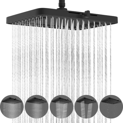 Hibbent 5 Spray Modes Shower Head, 13'' High Pressure Rain Shower Head, Large Rainfall Showerhead, High Flow Waterfall