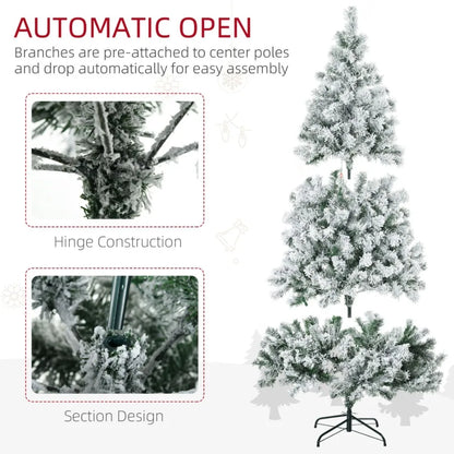 HOMCOM 6ft Tall Prelit Artificial Christmas Tree