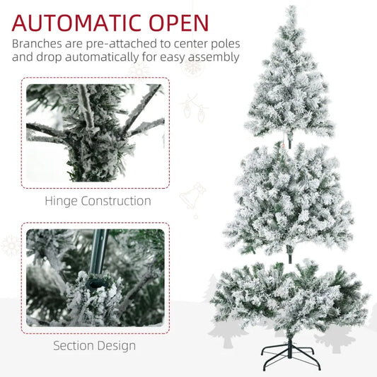 HOMCOM 6ft Tall Prelit Artificial Christmas Tree