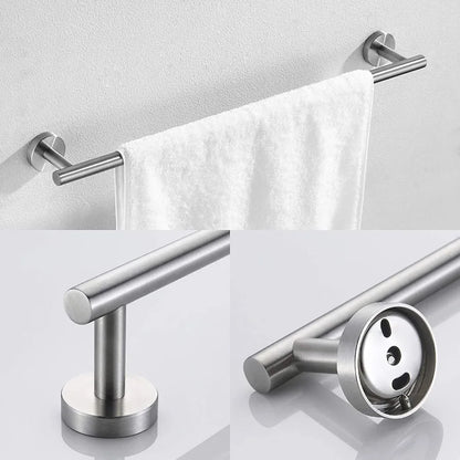 3Piece Bathroom Hardware Set with Toilet Paper Holder Towel Ring Adjustable Towel Bar