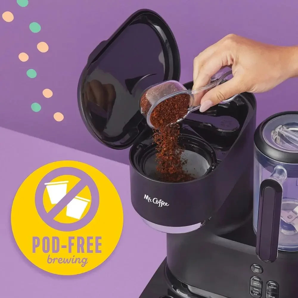 Single-Serve Iced and Hot Coffee/Tea Maker with Blender with Reusable Filter