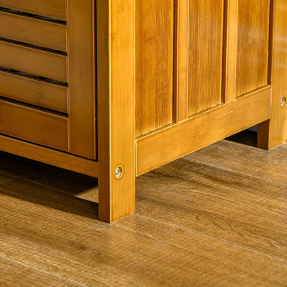 Shoe Bench with Storage Cabinets, Entryway Bench W/ Cushion Hidden Compartment