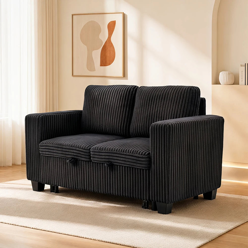 Two-seater Couple Sofa Corduroy Convertible Double Sofa Bed