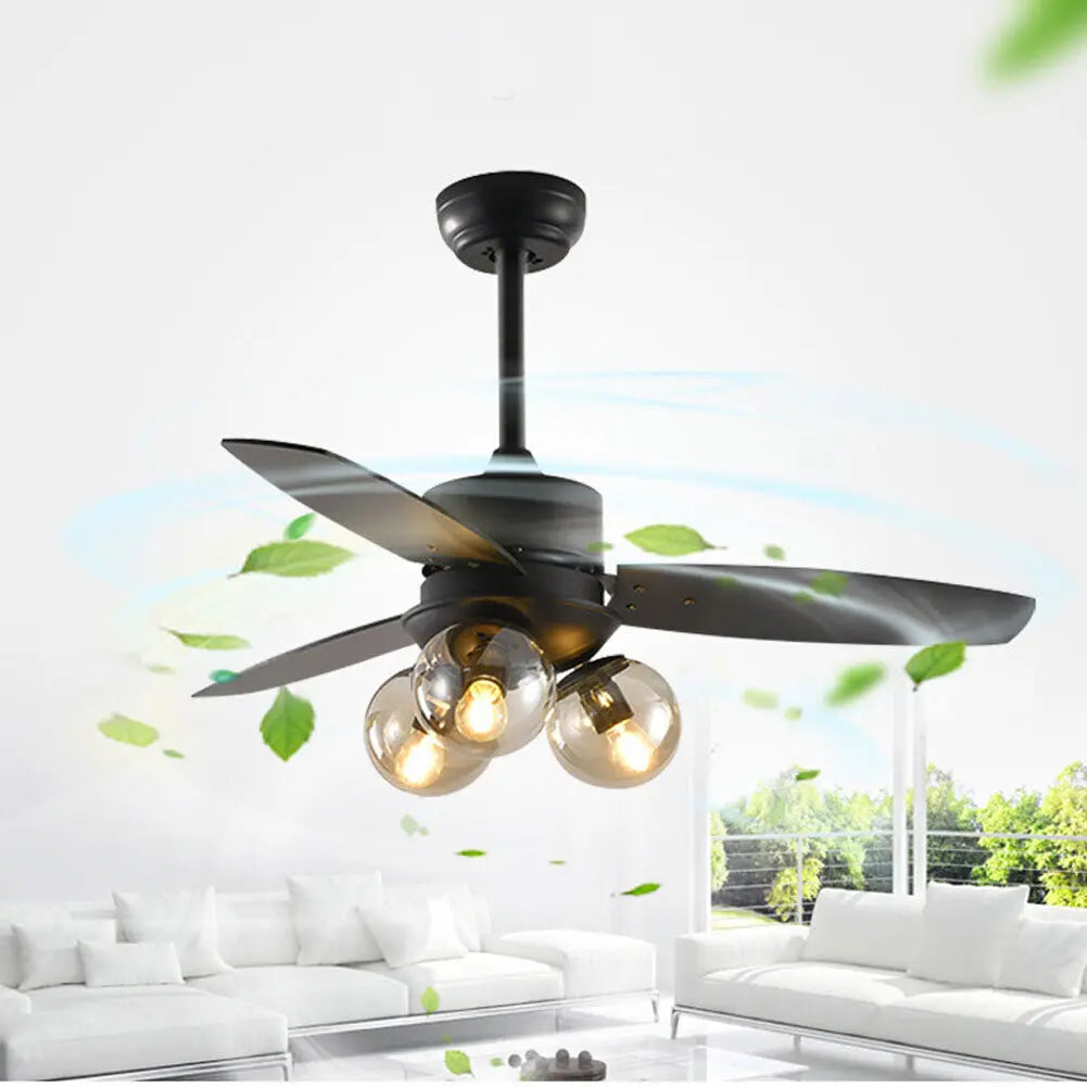 Ceiling Fan Lamp 3 Blades 3 Speed Fan for Bedroom Dining Room Home Office with Remote Control