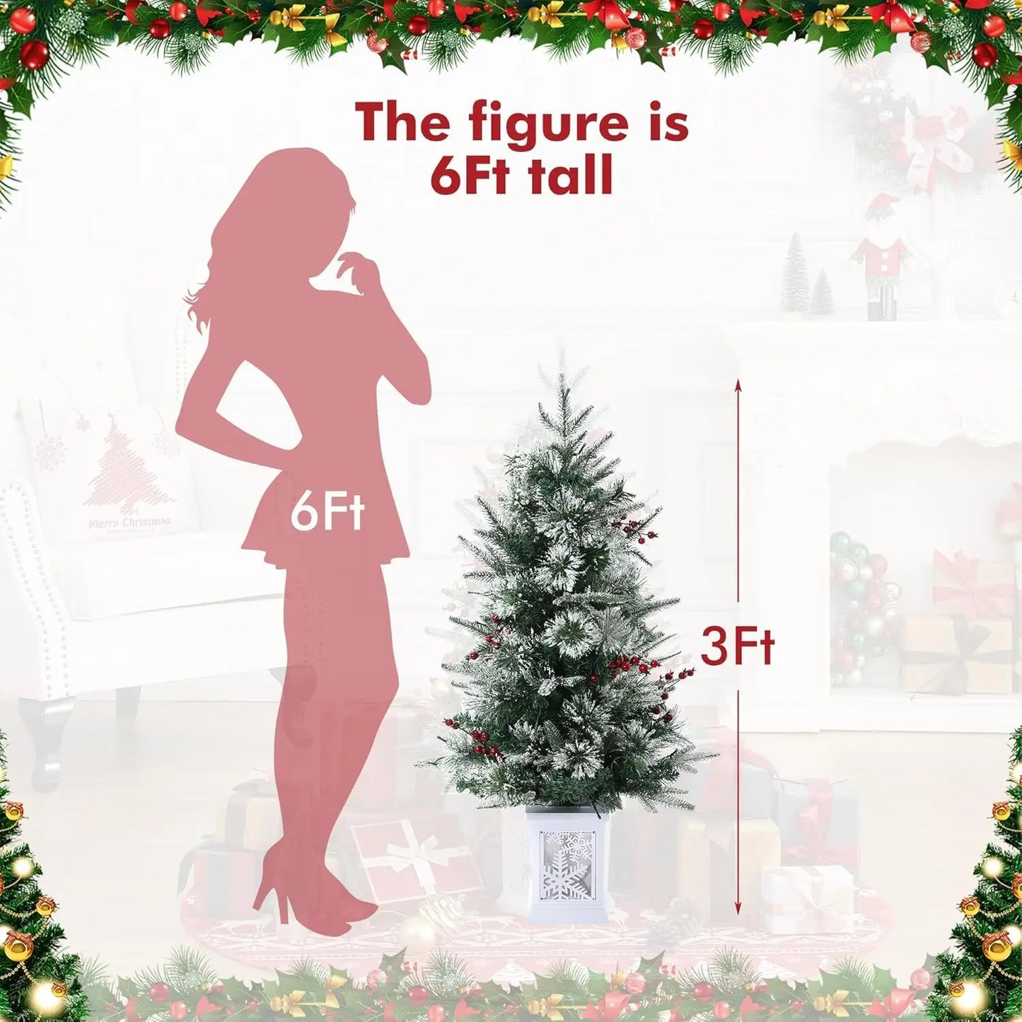 3ft Fiber Optic Artificial Christmas Tree  ﻿