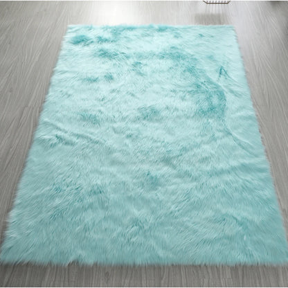 Faux Fur Sheepskin Area Rug Bedroom Blanket Living Room