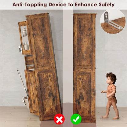 67" Tall Bathroom Storage Cabinet and Tall Cabinet for Living Room