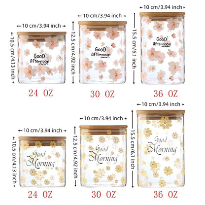 3 Pcs Glass Storage Cans