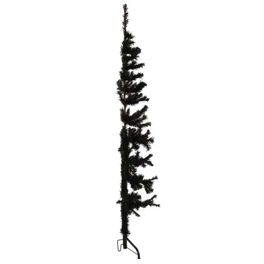 Slim Artificial Half Christmas Tree with Stand Black 5 ft