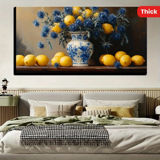 Natural landscape vintage oil painting with picture frame, Victorian style wall decoration,