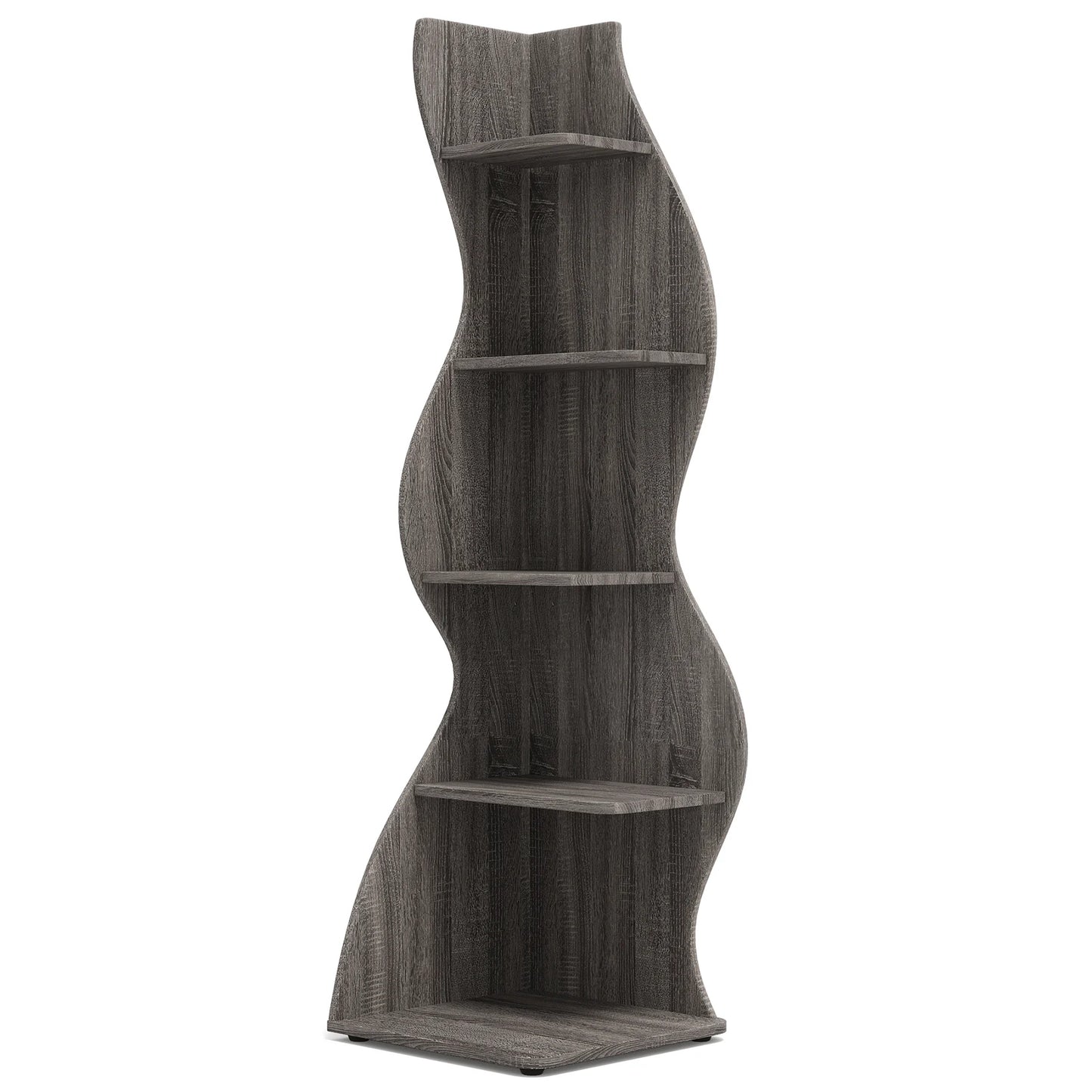 Corner Shelf, Modern 5-Tier Wall Corner Bookshelf, Stylish Corner Small Bookcase Storage Rack Plant Stand