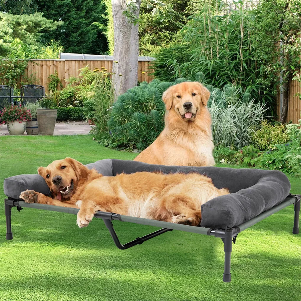 BINGOPAW Outdoor Elevated Dog Bed Cooling Raised Pet Lounger