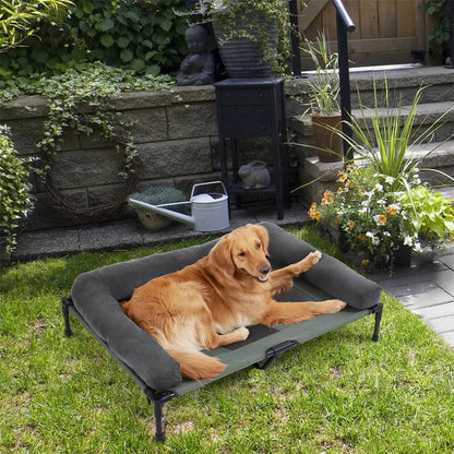 BINGOPAW Outdoor Elevated Dog Bed Cooling Raised Pet Lounger