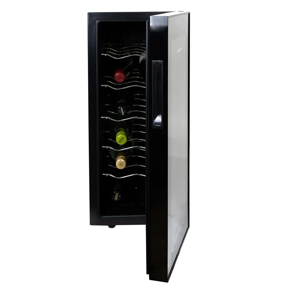 Wine Fridge Freestanding Wine Cooler with Glass Door, Beverage Can Refrigerator