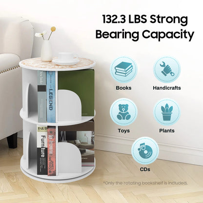 2-Tier Rotating Bookshelf: Stylish Design,