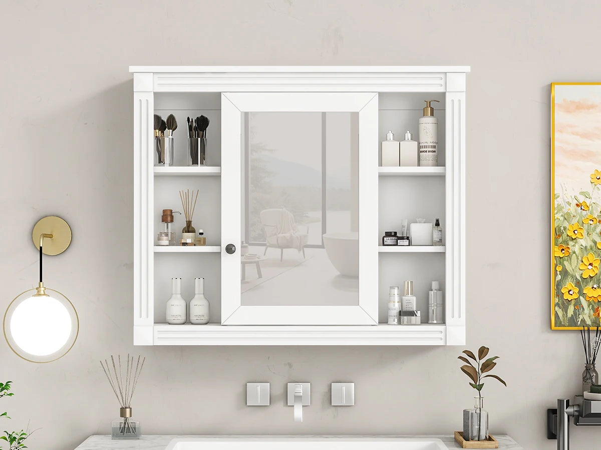 Wall Mounted Bathroom Storage Cabinet And Mirror