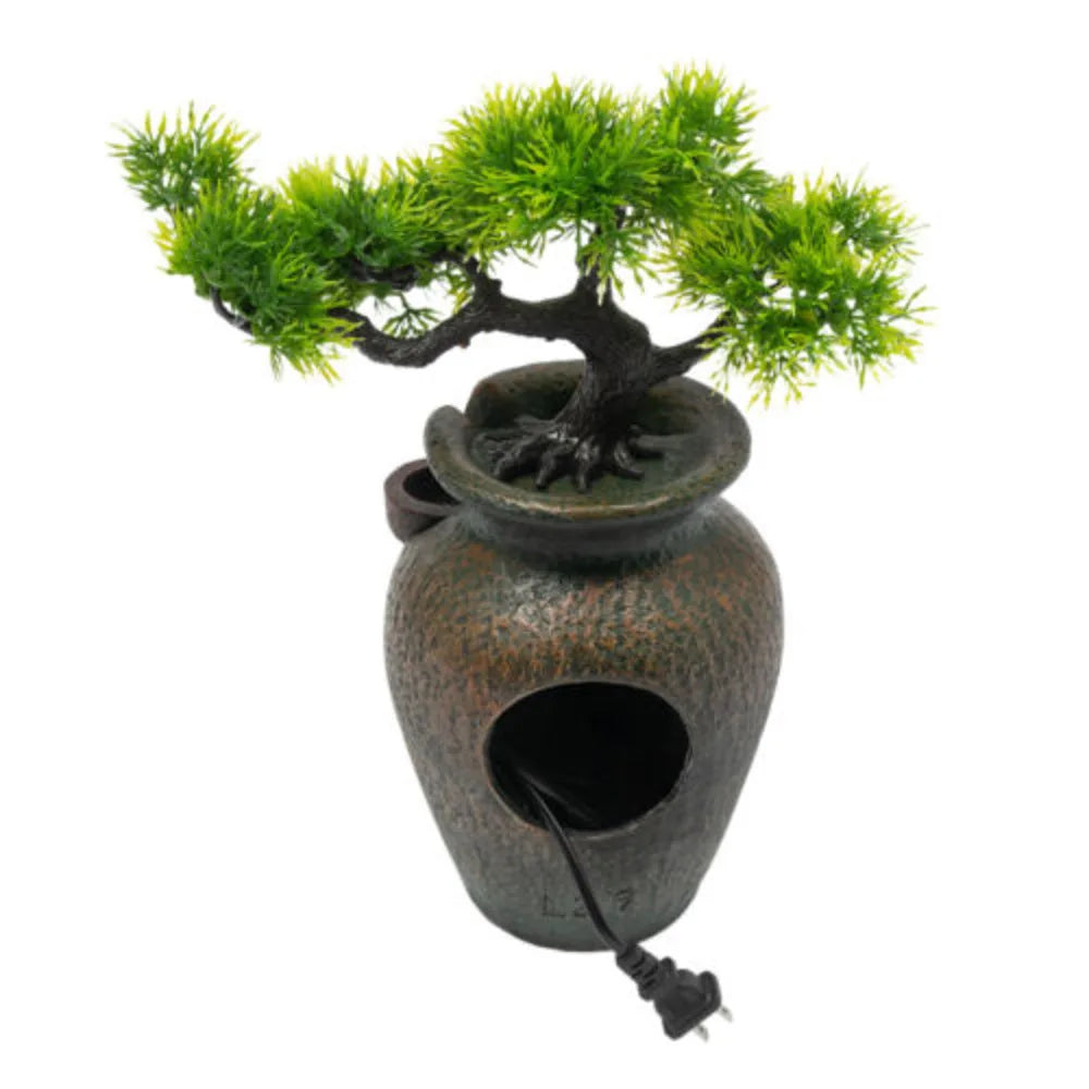 Brown Tabletop Fountain Mini Waterfall for Indoor Spaces