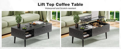 Desk Tea Dining Table Coffee Tables For Living Room 39.37"x19.7" Shelf Easy Lift Or Lower