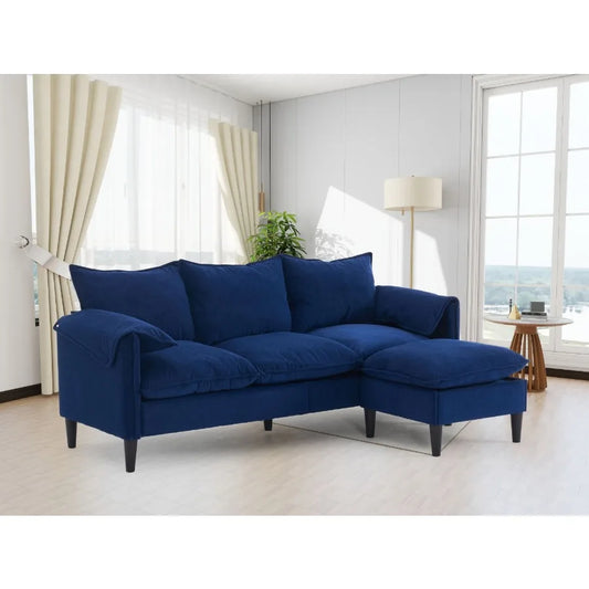 Convertible Combination Sofa L Shaped Sofa with Footstool
