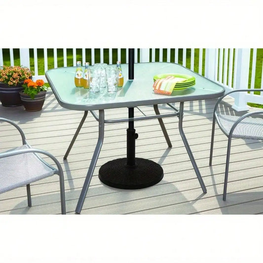 22 lb black round powder coated resin patio base