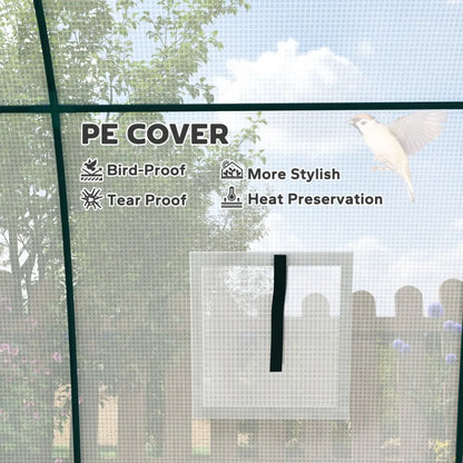 Walkin Portable Greenhouse Small Greenhouse for Outdoors with UVresistant PE Cover 6.6' x 2.5' x 5.6' White