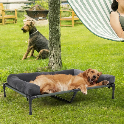 BINGOPAW Outdoor Elevated Dog Bed Cooling Raised Pet Lounger