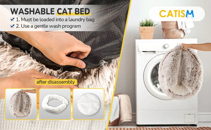 25'' Pet Cat Dog Lovely Cat Beds Nest Soft Comfortable Semi-enclosed Cat Nest Kennel indoor Pet house Supplies for Pet to Rest