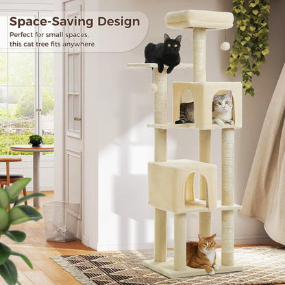 Cat Tree Tower with 4 Natural Sisal Scratching Posts