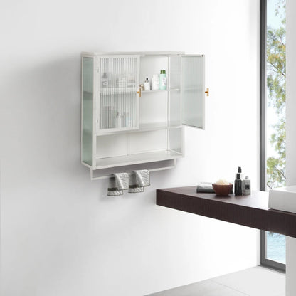23.62" Modern Two-door Wall Cabinet with Glass Doors,