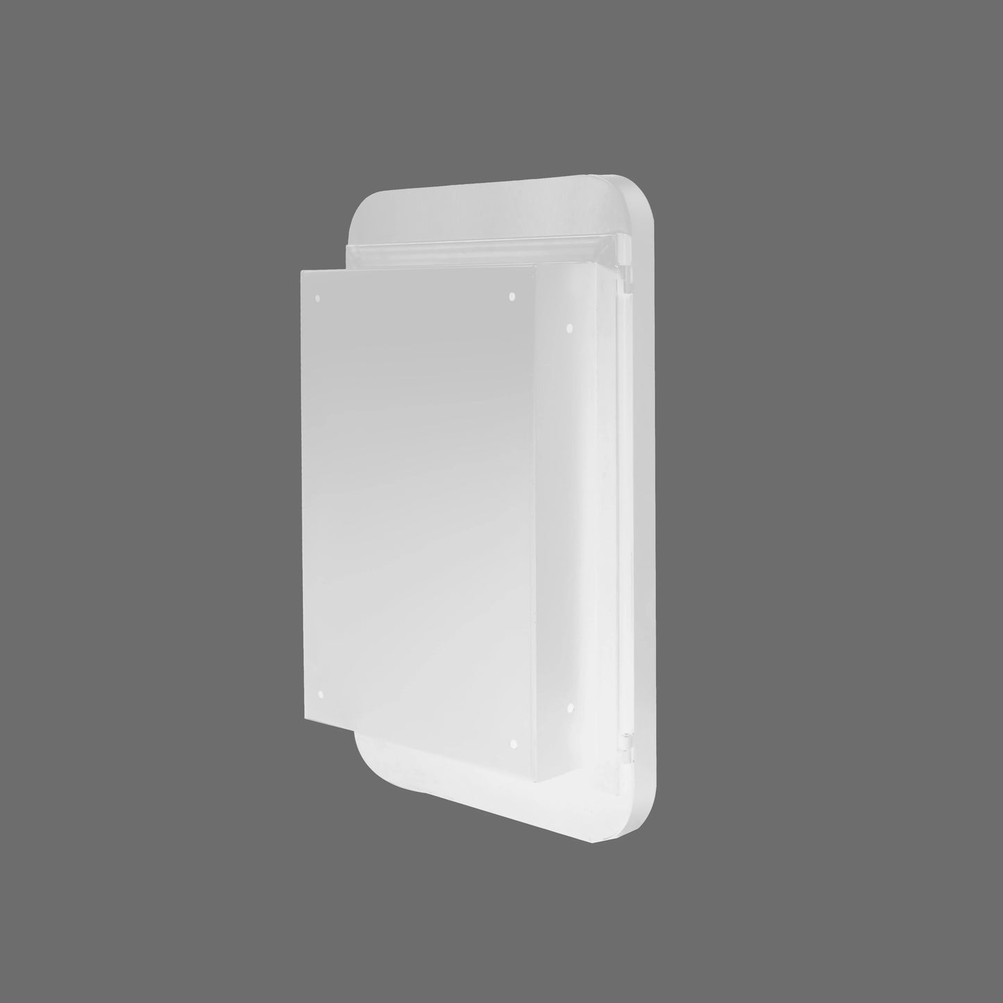 16x24-Inch Recessed White Metal Frame with Adjustable Shelveswith Storage