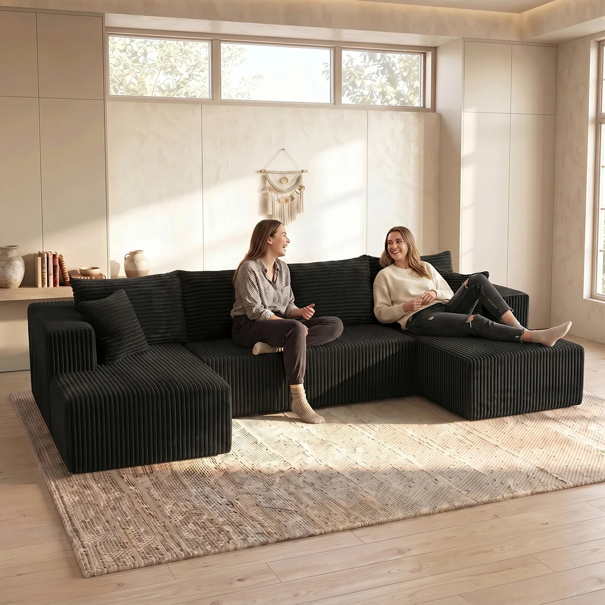 U-shaped Modular Canvas Sofa