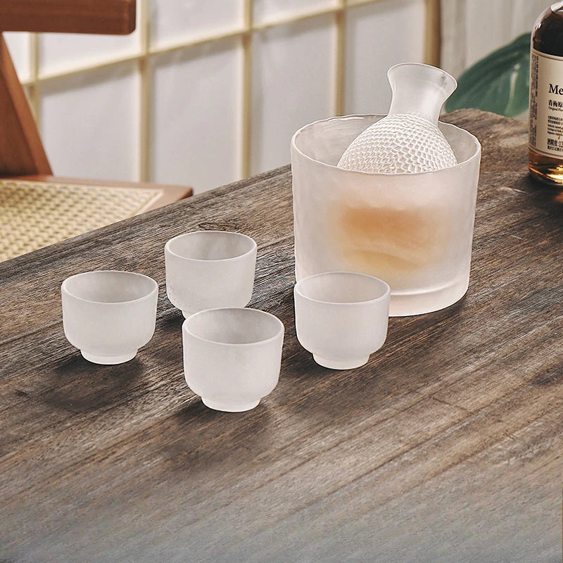 Japanese Glass Bar Sets Glass Sake Wine Set Baijiu Whisky Cocktail Set Glass Flask Barware