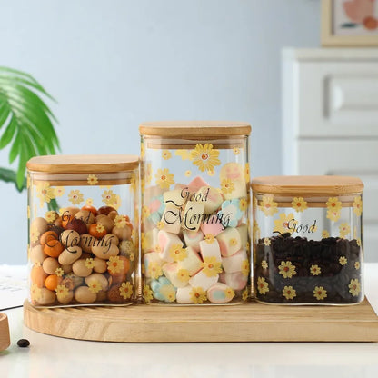 3 Pcs Glass Storage Cans