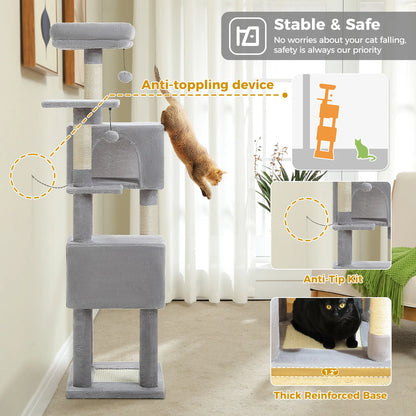 Cat Tree Tower with 4 Natural Sisal Scratching Posts