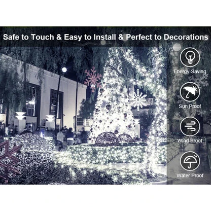 Outdoor Christmas Lights Waterproof String Fairy Lights with 8 Modes and Timer Lights for Door/yard/party/Christmas Decorations