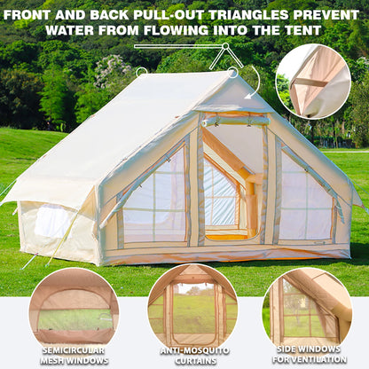 Camping Tent with Pump, Glamping Tents, Easy Setup 4 Season Waterproof Windproof