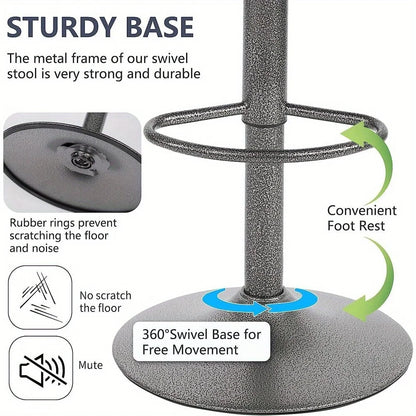 Bar stools Set with 2 counter height swivel stools PU leather modern height stools