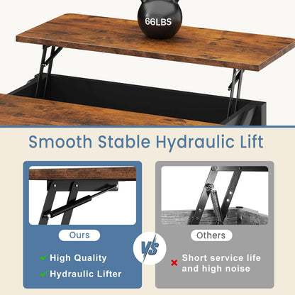 Wood Lift Top Coffee Tables Square Living Room Adjustable Storage Shelf Easy Lift Or Lower For Tea Dining Tables