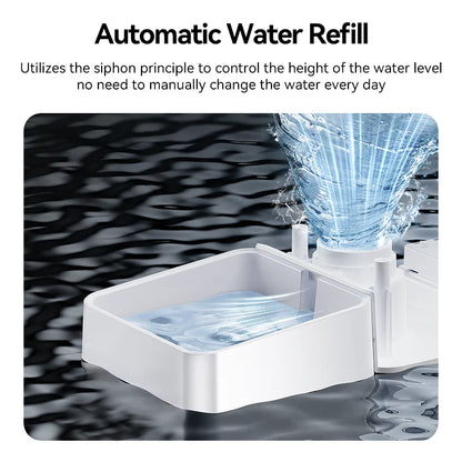 2In1 Automatic Pet Feeder Gravity Water Fountain 8.5L Button Version Auto Cat Kibble Dispenser with Water Refill Drinker