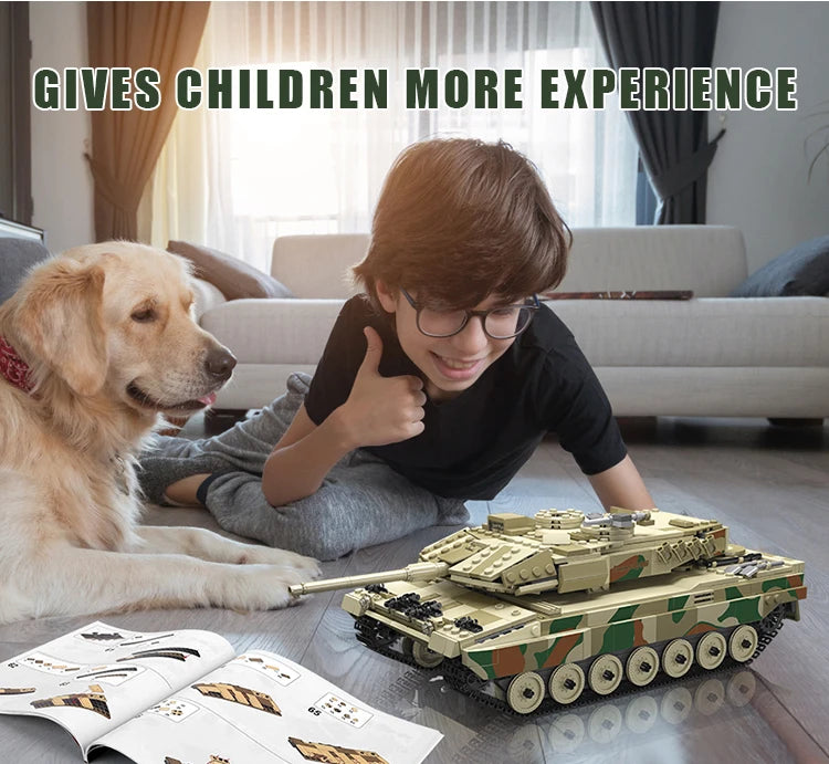 tank toy Technical The APP&RC Leopard 2 Tank Building Block Assembly Tank Brick Set Kids Christmas Gift