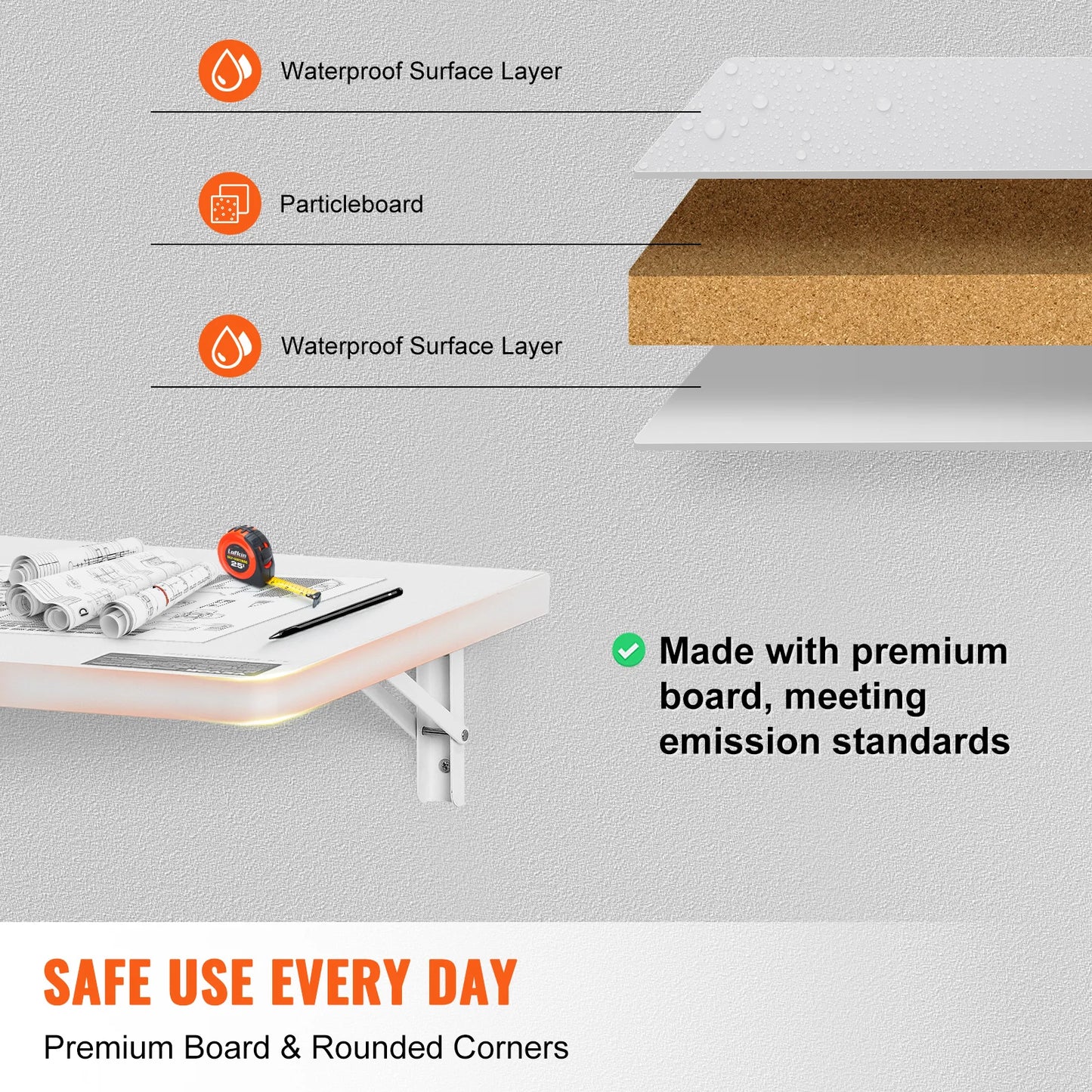 Wall Mounted Folding Table Drop Leaf